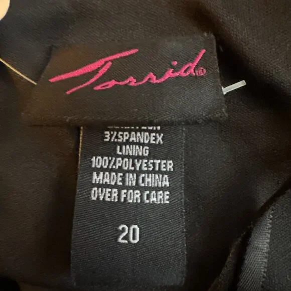 TORRID Womens Dress Black Faux Wrap Peplum Cocktail Coquette Workwear Stretch 20 - Picture 6 of 11